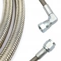 Secosautoparts Turbo Oil Feed Line 48 Steel Braided 4an 90 Degree Straight Hose End Pressure Stainless Remote Turbocharger