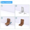 Uxcell 20pcs Metal Plastic L Shaped Angle Bracket 28x28x17mm Shelf Corner Brace Plate With Screws For Cabinets Cupboards White