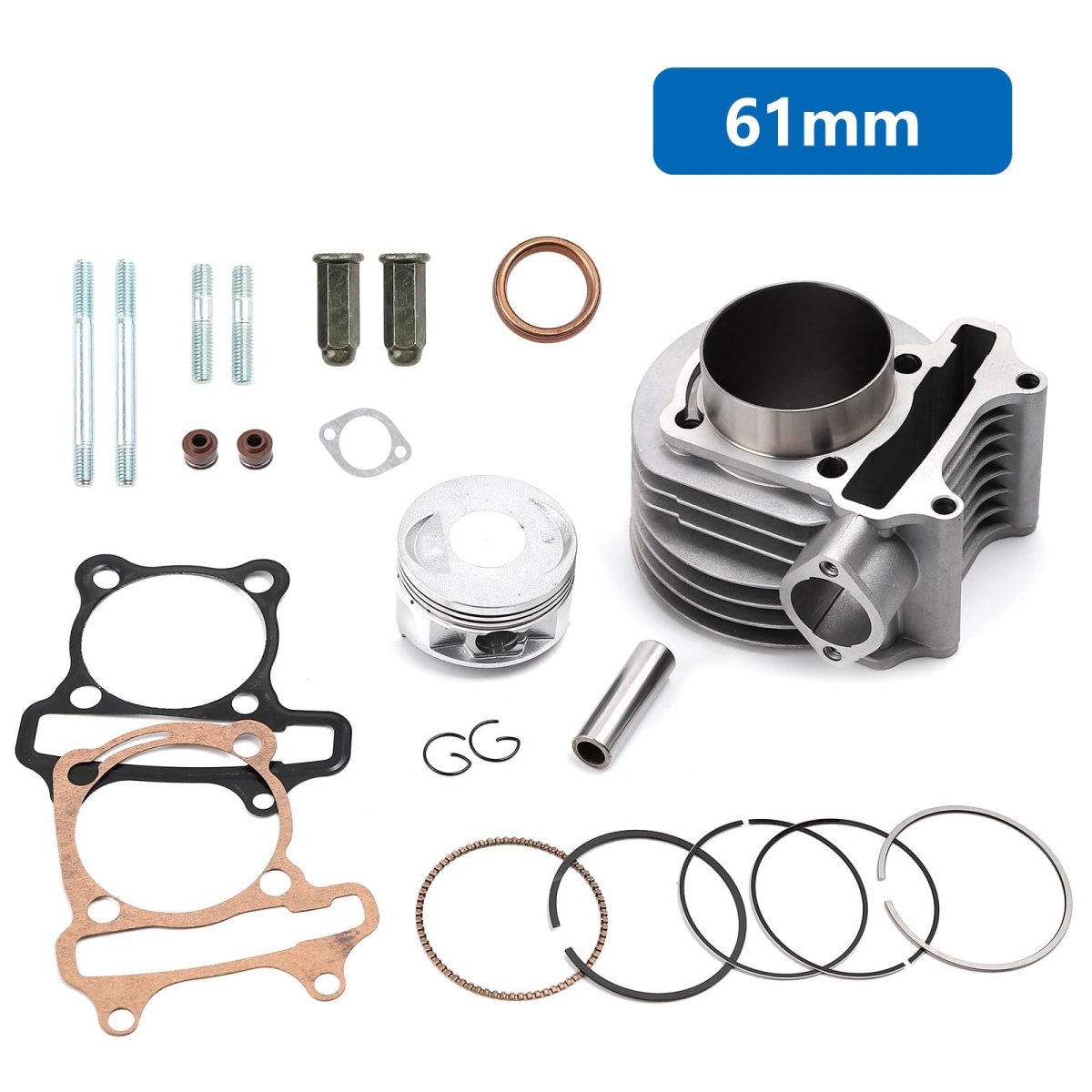 Minho Gy6 61mm 2 40 Cylinder Top End Rebuild Kit With Piston Ring Gasket Made Of Aluminum Alloy For Chinese 4-stroke 170cc