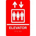 Compliancesigns Acrylic Ada Elevator Sign 9 X 6 In With English Braille Red 