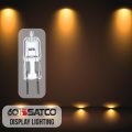50 Watt Halogen T4 Bi Pin Light Bulb Gy6 35 Base 12 Volt 2900 Kelvin 900 Lumens Dimmable Mini Lamp For Accent Display Lighting