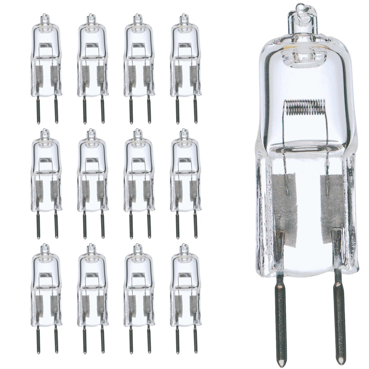 50 Watt Halogen T4 Bi Pin Light Bulb Gy6 35 Base 12 Volt 2900 Kelvin 900 Lumens Dimmable Mini Lamp For Accent Display Lighting