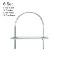 Round U-bolts 6 Set 116mm Inner Width 163mm Length M6 Zinc-plated Carbon Steel U Clamp Bolt With Nuts And Plates For Boat