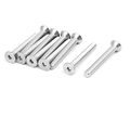 Uxcell M8x65mm 304 Stainless Steel Flat Head Hex Socket Cap Screws Din7991 10pcs