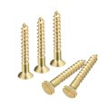 Brass Wood Screws 30pcs M3 X 16mm Slotted Drive Flat Head Self Tapping Screw Countersunk For Woodworking Furniture 