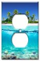 Art Plates Oversized Switch Over Size Decorative Metal Wall Plate 1 Gang Outlet Tropical Ocean Island Beach 