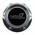 Vms Racing Gunmetal Oil Cap With Black Turbocharged Emblem In Cnc Machined Billet Aluminum Compatible Honda Acura Integra