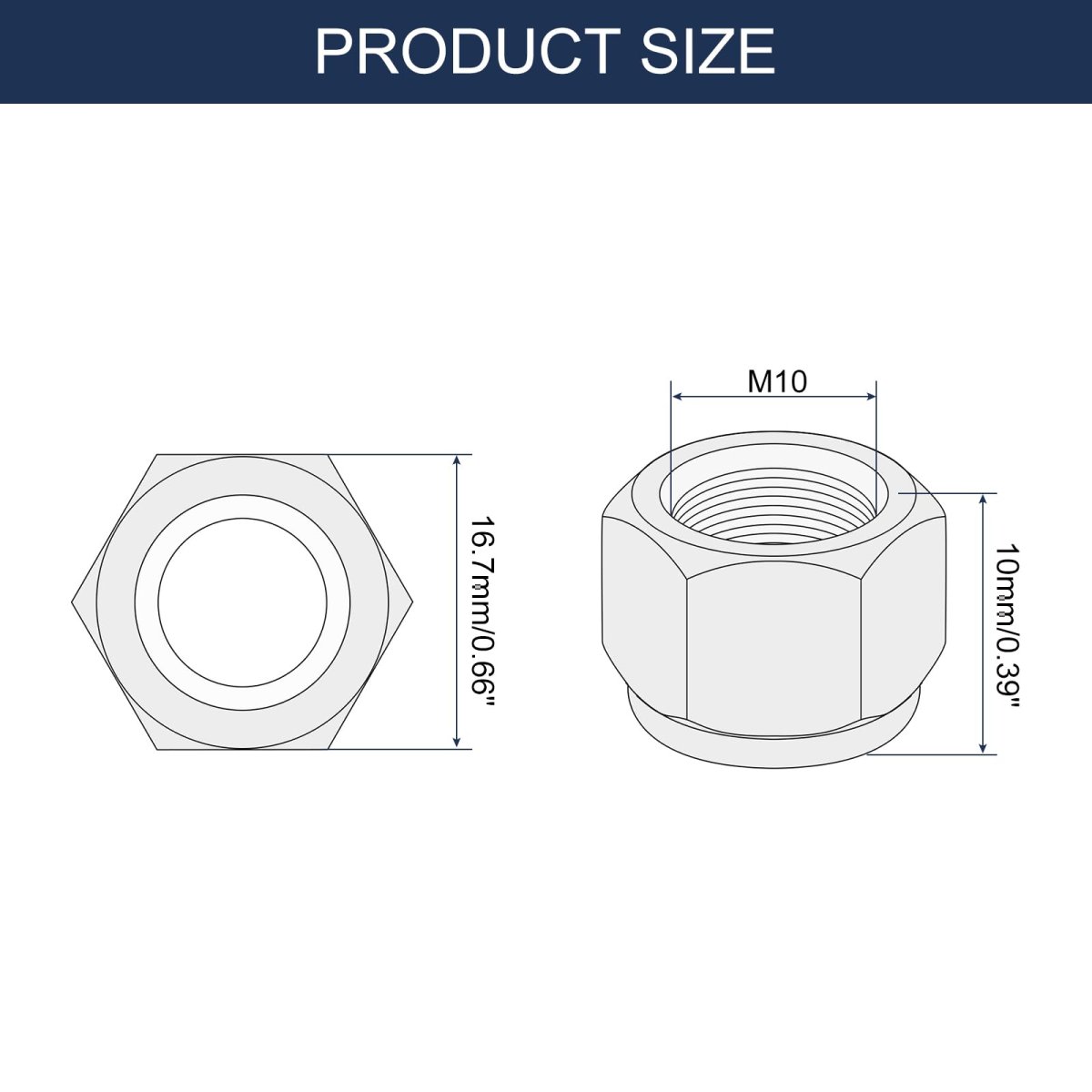 20pcs M10 X 1 25 Nylon Insert Hex Lock Nuts 304 Stainless Steel Self-locking Stop Nut For Industrial Construction Fasteners