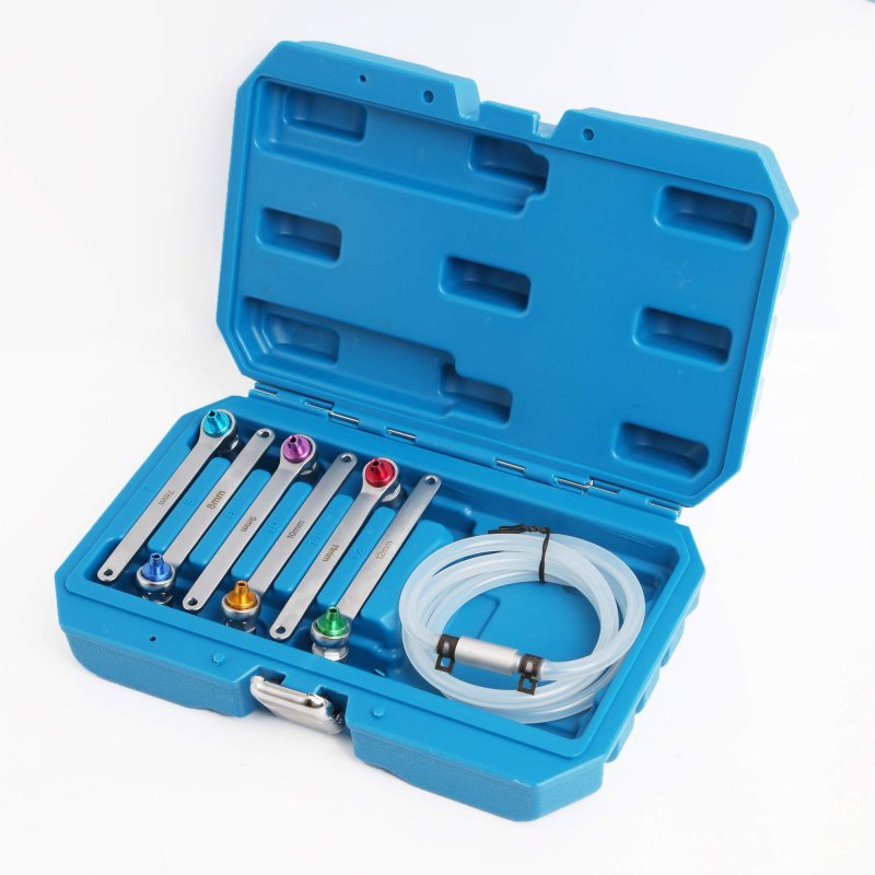 Wintools 7 8 9 10 11 12mm Brake Fluid Clutch Bleeder Hose With 12 Point Wrench And Check Valve