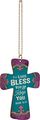 P Graham Dunn The Lord Bless You Heart Multicolor Cross Wood Car Charm 