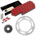 Caltric Red O-ring Drive Chain And Sprockets Kit Compatible With Kawasaki Gpz1100 Zx1100 1995-1998
