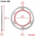 Caltric Red O-ring Drive Chain And Sprockets Kit Compatible With Kawasaki Gpz1100 Zx1100 1995-1998