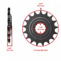 Caltric Red O-ring Drive Chain And Sprockets Kit Compatible With Kawasaki Gpz1100 Zx1100 1995-1998