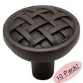 Cosmas 7065orb Oil Rubbed Bronze Braided Cabinet Hardware Round Knob 1-3 8 Diameter 10 Pack 