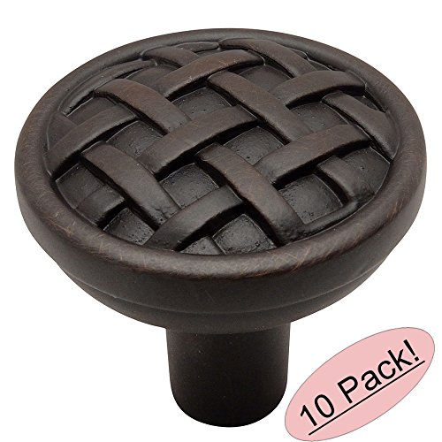 Cosmas 7065orb Oil Rubbed Bronze Braided Cabinet Hardware Round Knob 1-3 8 Diameter 10 Pack