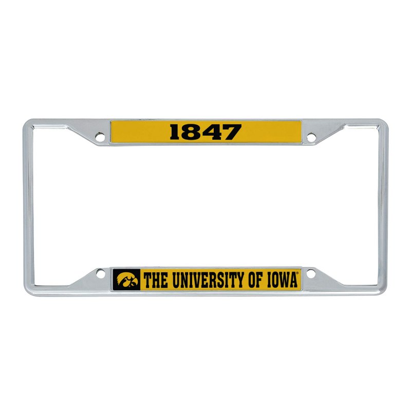 University Of Iowa Hawkeyes Officially Licensed Metal License Plate Frame Universal Fit For Us And Canadian Plates 12 25 In X 6