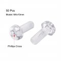 Uxcell M4x10mm Plastic Screws Pc Transparent Acrylic Phillips Cross Pan Hand Tighten Screw 50pcs