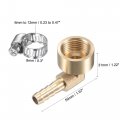Uxcell Brass Hose Barb Fitting Elbow 8mm X G1 2 Female Thread Right Angle Pipe Connector With Stainless Steel Clamp