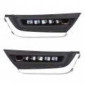 Hecasa Fog Light W Chrome Bezel Led Drl Compatible With 2017-2019 Honda Crv Cr-v Daytime Running Lamps Bumper Driving Lamp Pair