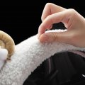 Fluffy Steering Wheel Cover With Ears Anti-slip Fuzzy 15 Inch Universal Fit Soft Warm Auto Interior Accessories For Small Cars