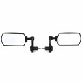 Httmt- 2x Black 7 8 22mm Universal Fit Rectangle Cnc Motorcycle Rear View Mirror Handle Bar End Side P N Mt252-032-bk