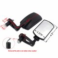 Httmt- 2x Black 7 8 22mm Universal Fit Rectangle Cnc Motorcycle Rear View Mirror Handle Bar End Side P N Mt252-032-bk