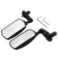 Httmt- 2x Black 7 8 22mm Universal Fit Rectangle Cnc Motorcycle Rear View Mirror Handle Bar End Side P N Mt252-032-bk
