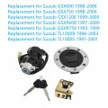 Waltyotur Motorcycle Ignition Switch Fuel Gas Cap Cover Key Lock Kit Replacement For Suzuki Gsxr 600 97-00750 Gsxr 750 93-99