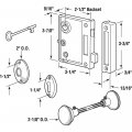 Prime-line E 2437 Vertical Trim Vinge Lock Set A Cast Steel Brass Plated Knobs Antique Skeleton Key System A 2-1 2a Backset