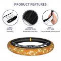 70 S Retro Sunflower Steering Wheel Cover Universal 15 Inch Neoprene Car Protection Wrap Covers Fits Truck Suvs Car Accessories