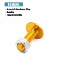 Uxcell 20pcs 6mm Dia Gold Tone Aluminum Alloy Hex Socket Head Motorcycle Bolts Bumper Screws Nuts Universal Replacement