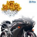 Uxcell 20pcs 6mm Dia Gold Tone Aluminum Alloy Hex Socket Head Motorcycle Bolts Bumper Screws Nuts Universal Replacement