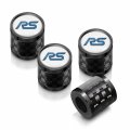 Ipick Image For Ford Focus Rs In White On Real Carbon Fiber Barrel Black Aluminum Tire Valve Stem Caps