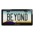 Jeep 3d In Dark Gray On Real Carbon Fiber Abs Plastic License Plate Frame