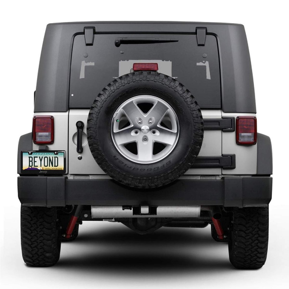 Jeep 3d In Dark Gray On Real Carbon Fiber Abs Plastic License Plate Frame