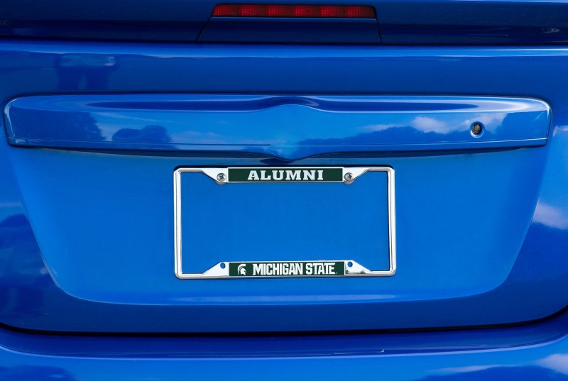 Michigan State University Metal License Plate Frame For Front Or Back Of Car Officially Licensed Alumni 2-pack