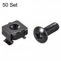Uxcell M6 X 19mm Cage Nuts And Screws Carbon Steel For Rack Mount Server Shelve Cabinet Set Of 50