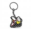 Ipick Image For Dodge Scat-pack Black Real Carbon Fiber Logo-shape-cut Key Chain Keychain Official Licensed