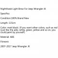 Topteng Car Nighthawk Light Brow Replacement Black Angry Front Grille Look Fits For Jeep Wrangler Jk 2007-2017
