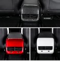 Rear Center Console Air Condition Vent Cover For Tesla Model 3 2017 2023 And Y 2020 2024 Matte Carbon Fiber Pattern Ac Trim 