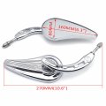 Httmt Mt382a- Motorcycle Chrome Raindrop Side Mirrors Compatible With 1984 And Up H-d Softtail Slim Fat Boy Heritage Softail