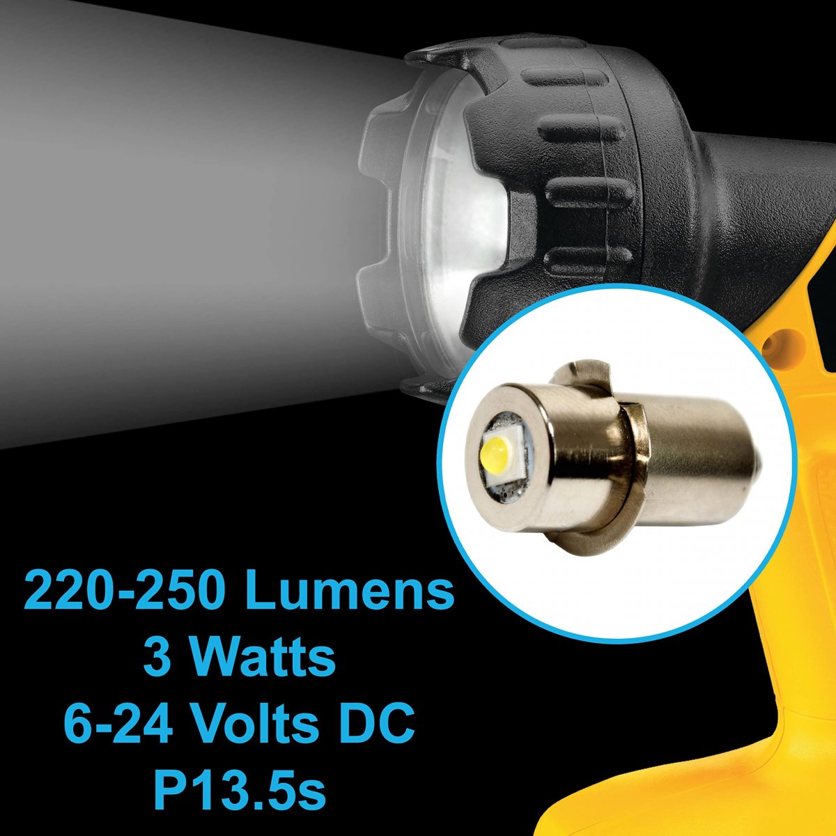 High Brightness 3w 250lm Led Light Bulb 6 To 24v For Ridgid R8693b Gen5x 18v Flashlight P13 5s Base Replacement