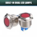 X Autohaux 5 Pcs Led Indicator Light 19mm 12v Ac Dc Metal Shell Waterproof Pilot Dash Signal Lamp For Car Truck Boat Interior