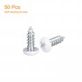 Uxcell St3 5x10mm White Screws Self Tapping 50pcs Pan Head Phillips Wood For Woodworking
