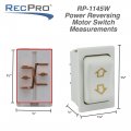Recpro Rv 40 Amp Power Reversing Motor Closed Circuit Switch For Awnings Or Slide Outs White