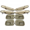 Set Of 8 Interior And Exterior Door Handle Front Rear Left Driver Right Passenger Side Beige For Toyota Sienna 1998-2003 