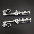 Httmt Mt216-085- Motorcycle Chrome Long Angled Adjustable Peg Mounting Kit Zombie Footrest Compatible With V-star Roadstar