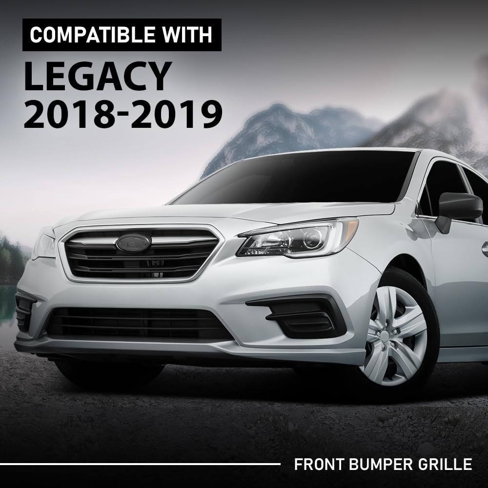 Front Bumper Grille Grill Assembly Black Shell Silver Insert For Subaru Legacy 2018-2019 91121al19a