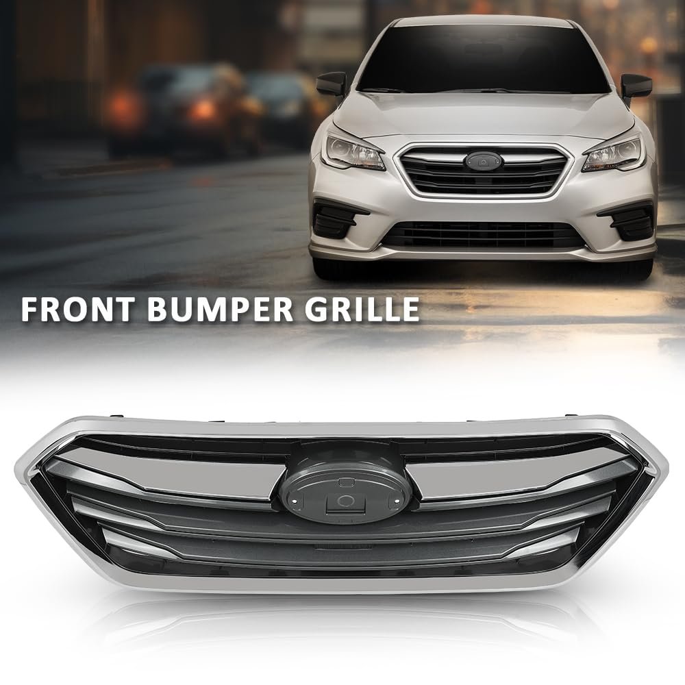 Front Bumper Grille Grill Assembly Black Shell Silver Insert For Subaru Legacy 2018-2019 91121al19a
