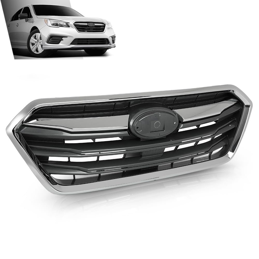 Front Bumper Grille Grill Assembly Black Shell Silver Insert For Subaru Legacy 2018-2019 91121al19a